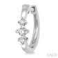 1/6 Ctw Three Stone Round Cut Diamond Past Present and Future Huggie Petite Earrings in 10K White Gold