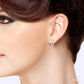 1/6 Ctw Three Stone Round Cut Diamond Past Present and Future Huggie Petite Earrings in 10K White Gold