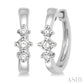 1/6 Ctw Three Stone Round Cut Diamond Past Present and Future Huggie Petite Earrings in 10K White Gold