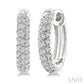 1/5 Ctw Petite Swirl Pattern Round Cut Diamond Fashion Huggies in 10K White Gold