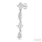 1/2 Ctw Mixed Cut Diamond Fashion Long Earrings in 14K White Gold