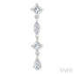 1/2 Ctw Mixed Cut Diamond Fashion Long Earrings in 14K White Gold