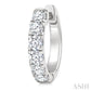 1 Ctw Round Cut Diamond Hoop Earrings in 14K White Gold