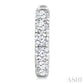 1 Ctw Round Cut Diamond Hoop Earrings in 14K White Gold