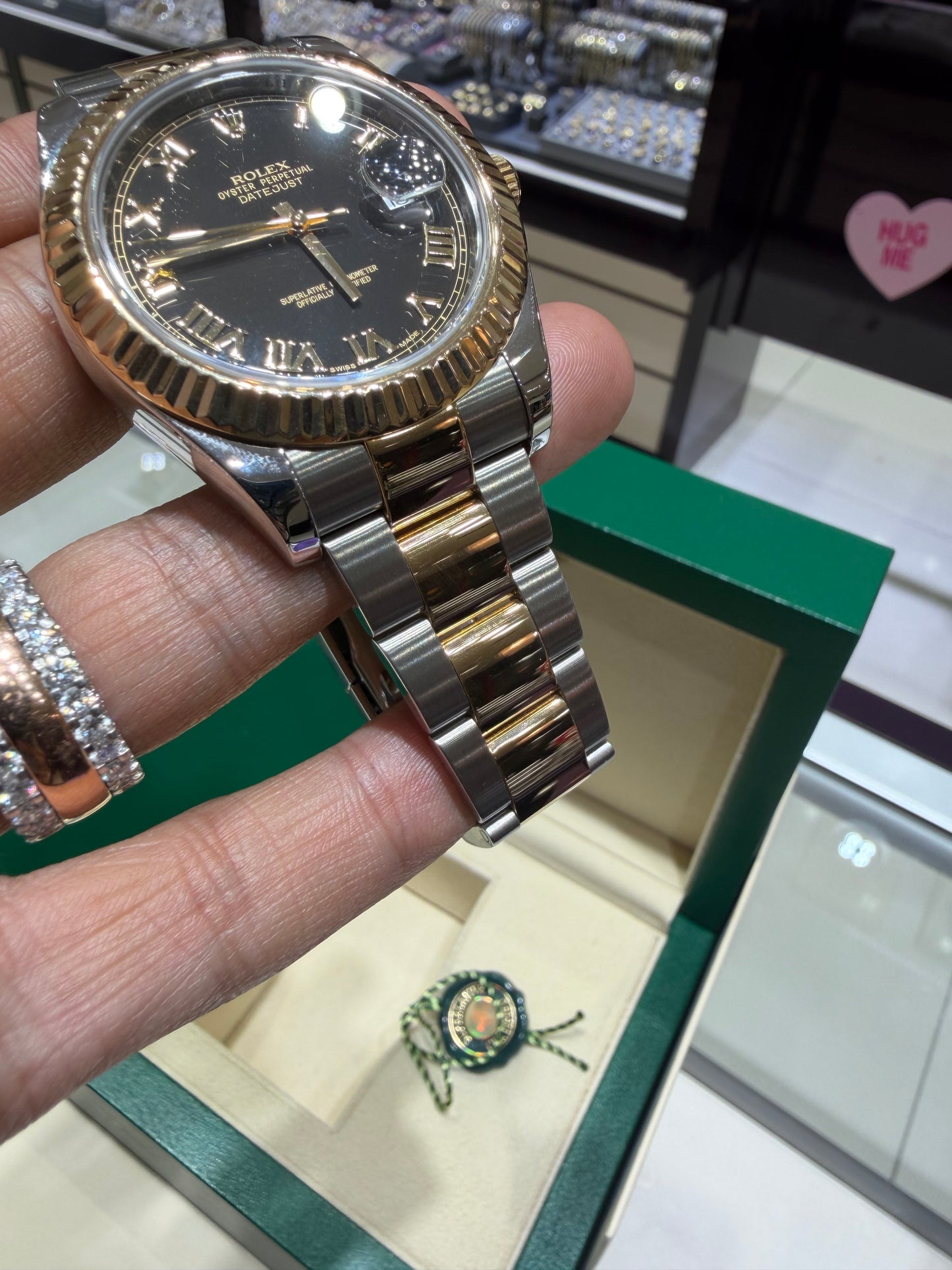 Rolex 116333 Datejust II 18k Stainless Steel 41mm Black Roman