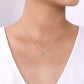 Gabriel & Co. 14K White Gold Open Heart Diamond Pendant Necklace 1/10CTW