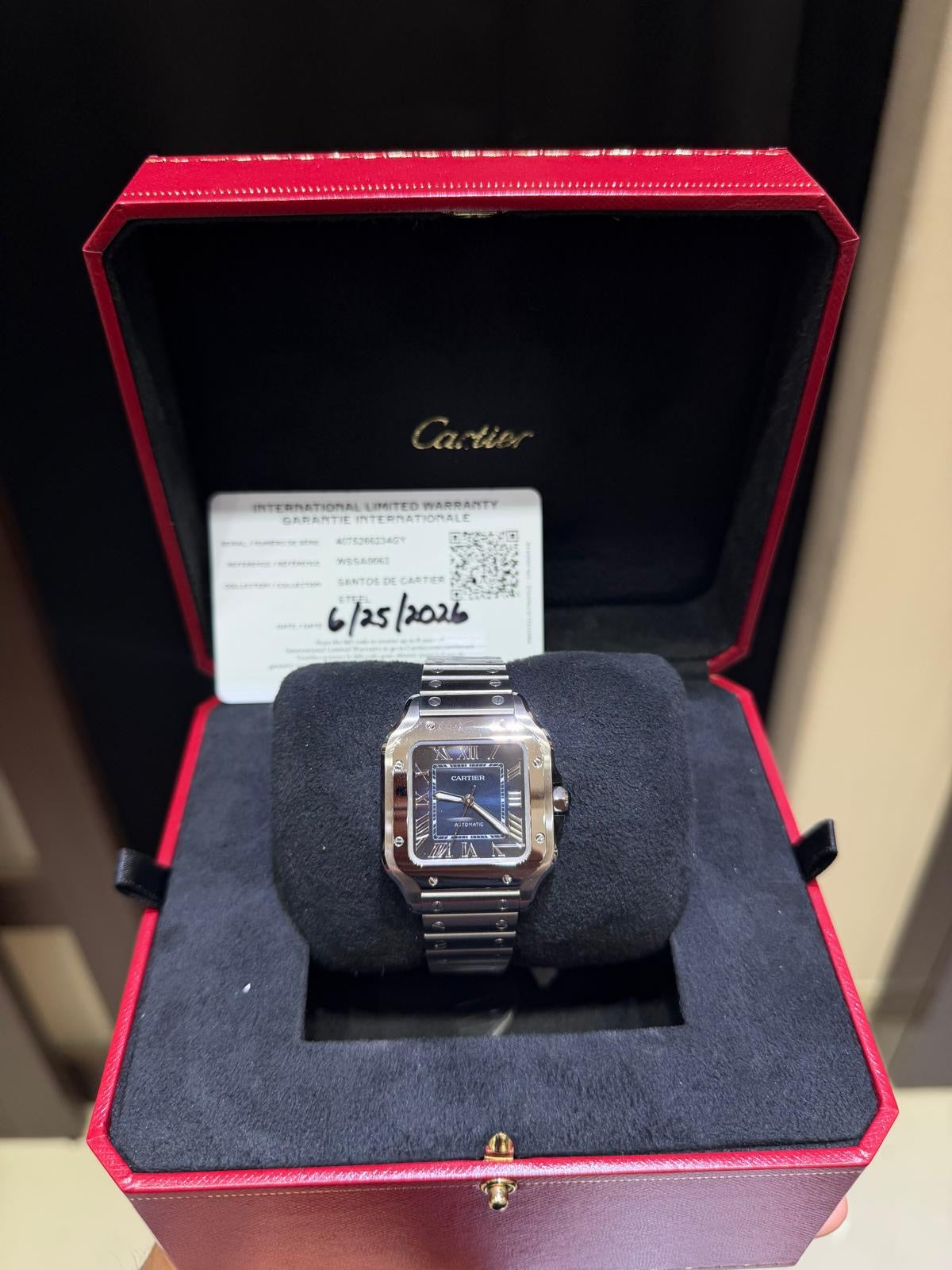 Cartier Santos Medium Blue NEW CRWSSA0029
