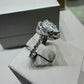 14K Two-Tone White Gold 0.80 CTW Natural Diamond Pear-Shaped Composite Halo Engagement Ring