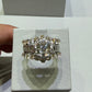 10K White Gold 4.00 CTW Natural Diamond Round & Baguette Triple-Row Engagement Ring - H-I Color, SI Clarity