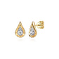 Gabriel & Co. Fiora - 14K White and Yellow Gold Diamond Teardrop Stud Earrings .23CTW