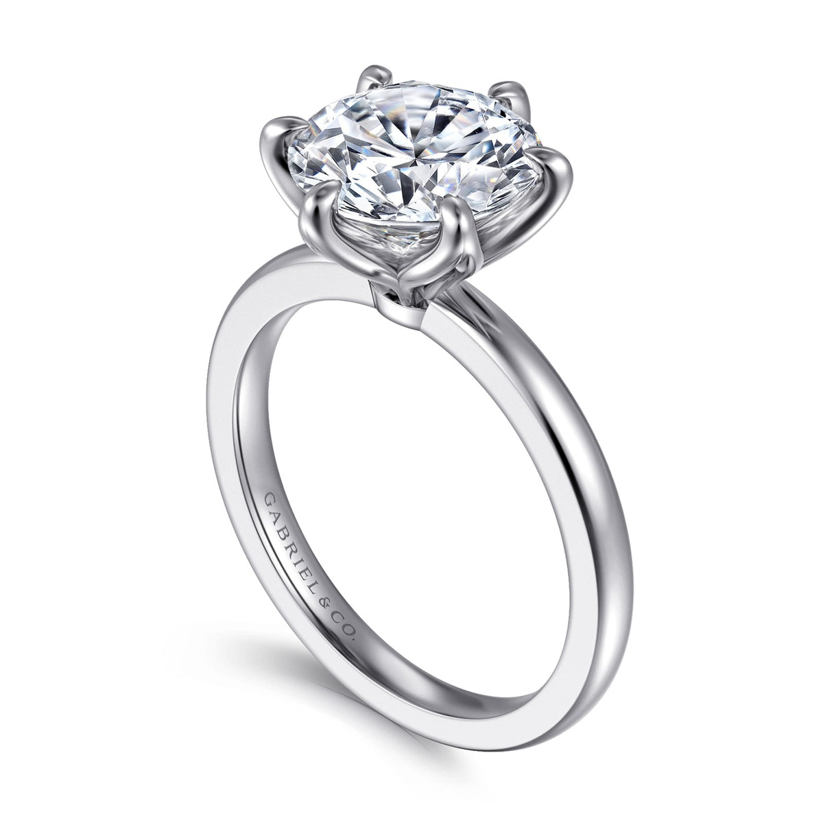 Gabriel & Co. Emma - 14K White Gold Round Solitaire Engagement Ring 2.75CTR CZ