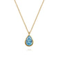 Gabriel & Co. 14K Yellow Gold Teardrop Blue Topaz Pendant Necklace