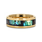 SHORELINE Gold-Plated Tungsten Wedding Band with Mother of Pearl Inlay - 8mm