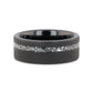 ABYSS Sandblasted Black Tungsten Ring with Meteorite Fragments Inlay - 8mm