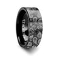 Paisley Pattern Black Tungsten Engraved Ring - 4mm - 12mm - 6mm