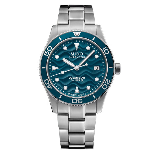 Mido Ocean Star 40 — Stainless Steel / Blue Gradient Dial
