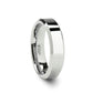 LINCOLN White Tungsten Wedding Band with Beveled Edges - 4mm - 12mm - 6mm
