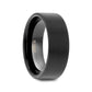 SAN ANTONIO Flat Black Tungsten Carbide Band with Brushed Finish - 4mm - 10mm - 8mm