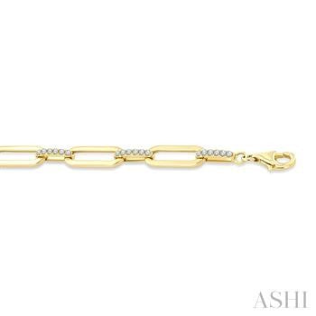 3/4 Ctw Paperclip Link Round Cut Diamond Aeris Gold Fashion Bracelet in 14K Yellow Gold