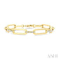 3/4 Ctw Paperclip Link Round Cut Diamond Aeris Gold Fashion Bracelet in 14K Yellow Gold