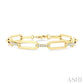 3/4 Ctw Paperclip Link Round Cut Diamond Aeris Gold Fashion Bracelet in 14K Yellow Gold