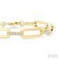 3/4 Ctw Paperclip Link Round Cut Diamond Aeris Gold Fashion Bracelet in 14K Yellow Gold