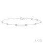 1/2 Ctw Circular Mount Round Cut Diamond Station Bracelet in 14K White Gold