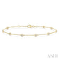 1/2 Ctw Circular Mount Round Cut Diamond Station Bracelet in 14K Yellow Gold