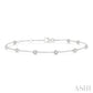 3/4 Ctw Circular Mount Round Cut Diamond Station Bracelet in 14K White Gold