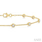 3/4 Ctw Circular Mount Round Cut Diamond Station Bracelet in 14K Yellow Gold