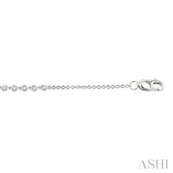 1/5 Ctw Bezel Round Cut Diamond Petite Bracelet in 10K White Gold