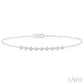 1/5 Ctw Bezel Round Cut Diamond Petite Bracelet in 10K White Gold
