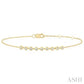 1/5 Ctw Bezel Round Cut Diamond Petite Bracelet in 10K Yellow Gold