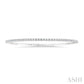 1 Ctw Round Cut Diamond Halfway Straight Flex Bangle in 14K White Gold