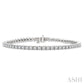 2 Ctw Square Shape Round Cut Diamond Tennis Bracelet in 14K White Gold