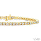 2 Ctw Square Shape Round Cut Diamond Tennis Bracelet in 14K Yellow Gold