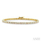 3 Ctw Square Shape Round Cut Diamond Tennis Bracelet in 14K Yellow Gold