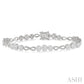 2 1/2 Ctw Tri-Mount Set & Milgrain Infinity Link Lovebright Round Cut Diamond Bracelet in 14K White Gold