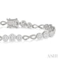 2 1/2 Ctw Tri-Mount Set & Milgrain Infinity Link Lovebright Round Cut Diamond Bracelet in 14K White Gold
