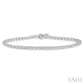 1 Ctw Round Cut Diamond Tennis Tulip Bracelet in 14K White Gold