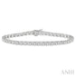 3 Ctw Round Cut Diamond Tennis Tulip Bracelet in 14K White Gold