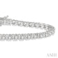 3 Ctw Round Cut Diamond Tennis Tulip Bracelet in 14K White Gold