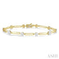 1 1/5 Ctw Lovebright Round Cut Diamond Paperclip Link Bracelet in 14K Yellow and White Gold