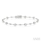 1 Ctw Lovebright Round Cut Diamond Bar Bracelet in 14K White Gold