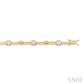 1 Ctw Lovebright Round Cut Diamond Bar Bracelet in 14K Yellow and White Gold