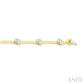 1 1/5 Ctw Lovebright Circular and Bar Shape Link Round Cut Diamond Bracelet in 14K Yellow and White Gold