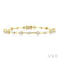 1 1/5 Ctw Mixed Diamond Cut Bar Link Bracelet in 14K Yellow Gold