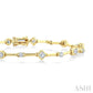 1 1/5 Ctw Mixed Diamond Cut Bar Link Bracelet in 14K Yellow Gold