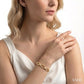 1 1/10 Ctw Round Cut Diamond Paperclip Link Aeris Gold Fashion Bracelet in 14K Yellow Gold