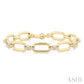 1 1/10 Ctw Round Cut Diamond Paperclip Link Aeris Gold Fashion Bracelet in 14K Yellow Gold